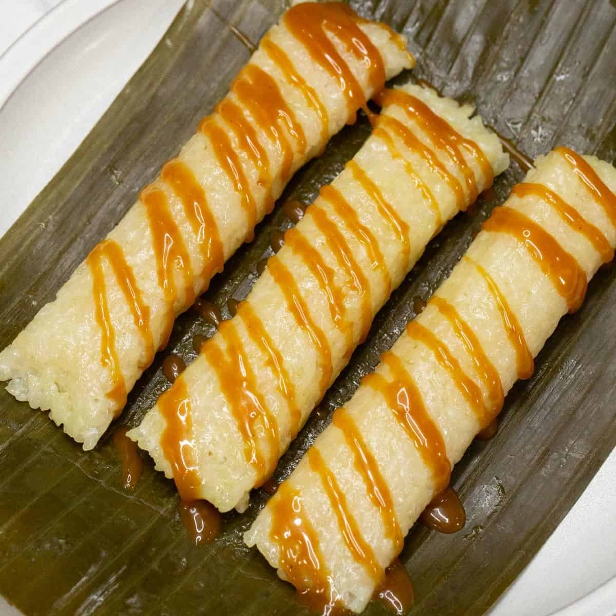 Rice Cake With Coconut And Ginger Wrapped w/Banana Leaves Suman